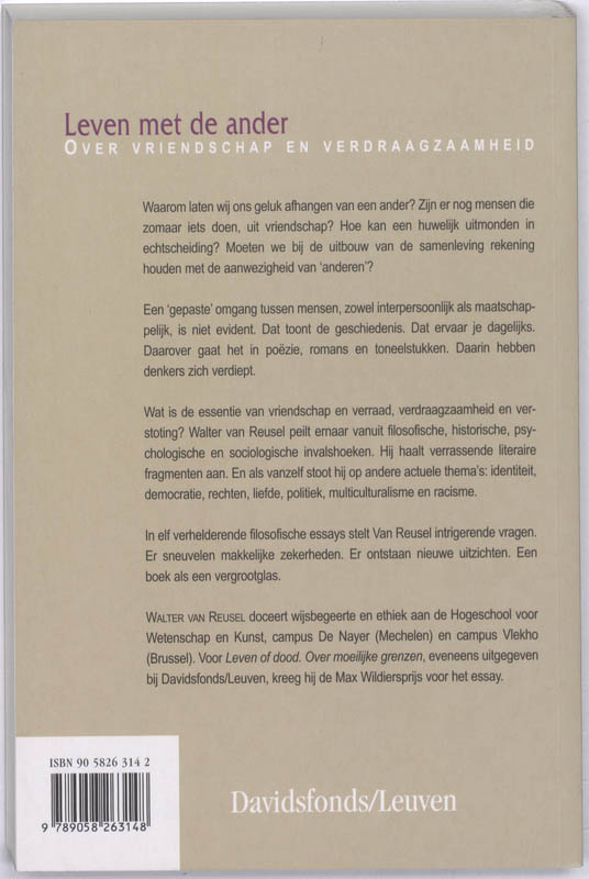 Leven Met De Ander achterkant