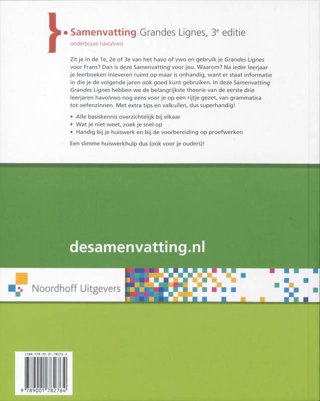 Grandes Lignes Havo/vwo leerjaar 1 t/m 3 Samenvatting achterkant