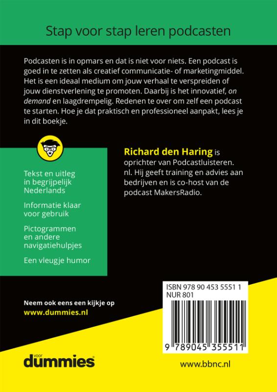 De kleine Podcasten voor Dummies / Voor Dummies achterkant