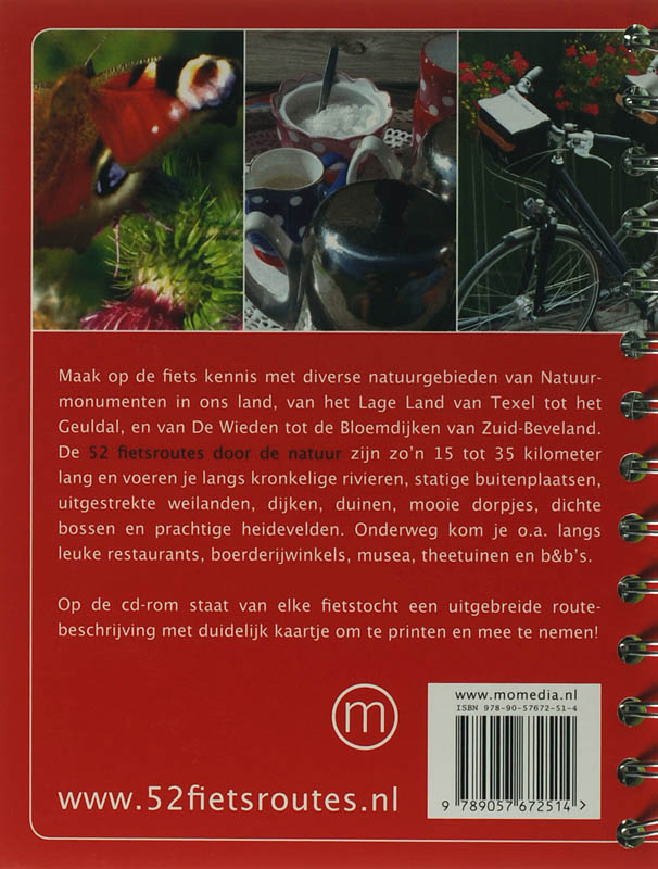 52 Fietsroutes Door De Natuur + Cd-Rom achterkant