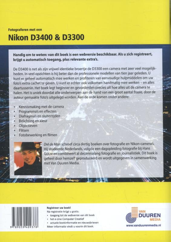 Fotograferen met een Nikon D3400 & D3300 achterkant