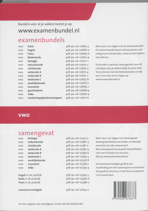 Examenbundel  / Aardrijkskunde vwo 2011/2012 achterkant