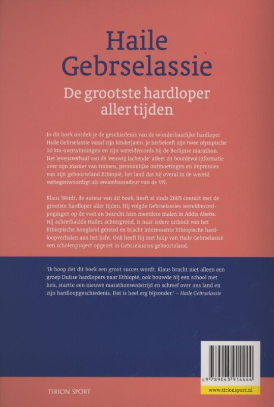 Haile Gebrselassie / Tirion sport achterkant