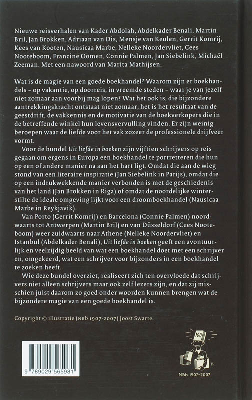 Uit liefde in boeken achterkant