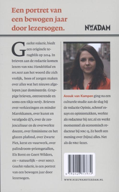 Geachte redactie, Geachte redactie, achterkant