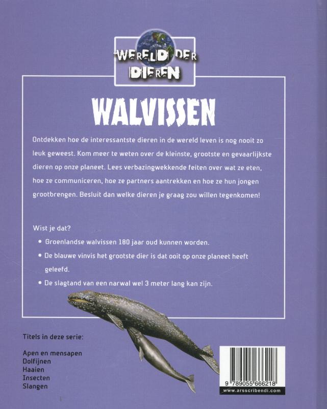 Walvissen / Wereld der dieren achterkant