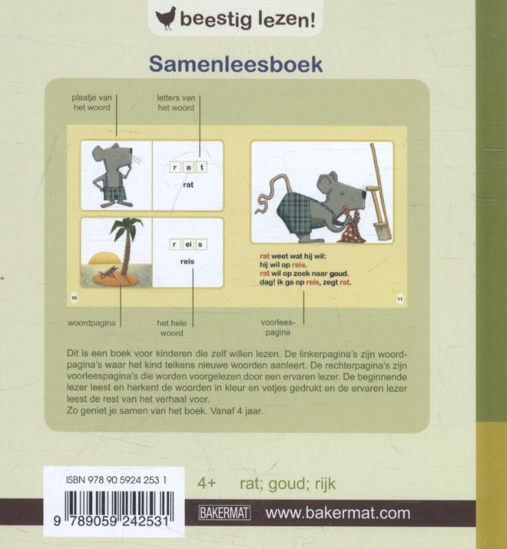 Rat wil goud / Beestig lezen achterkant
