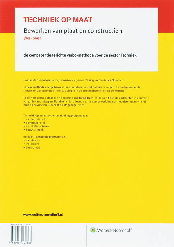 1 Werkboek / Techniek op maat / Bewerken van plaat en constructie achterkant