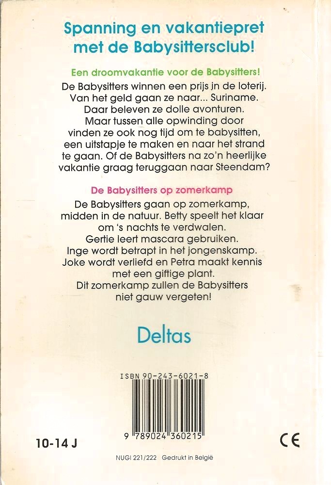 Een droomvakantie voor de Babysitters ; De babysitters op zomerkamp / Babysittersclub super dubbel special achterkant
