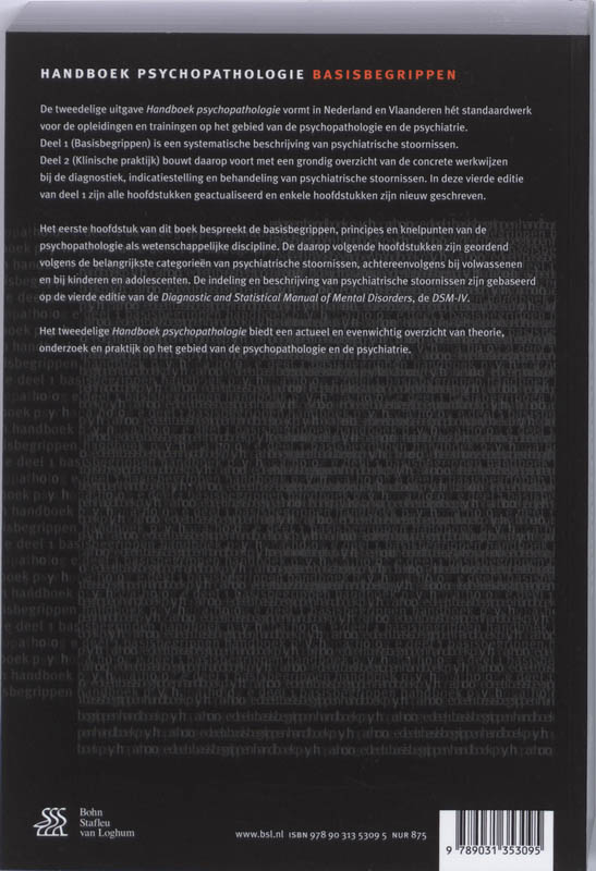 Handboek psychopathologie / 1 Basisbegrippen Handboek psychopathologie / 1 Basisbegrippen achterkant