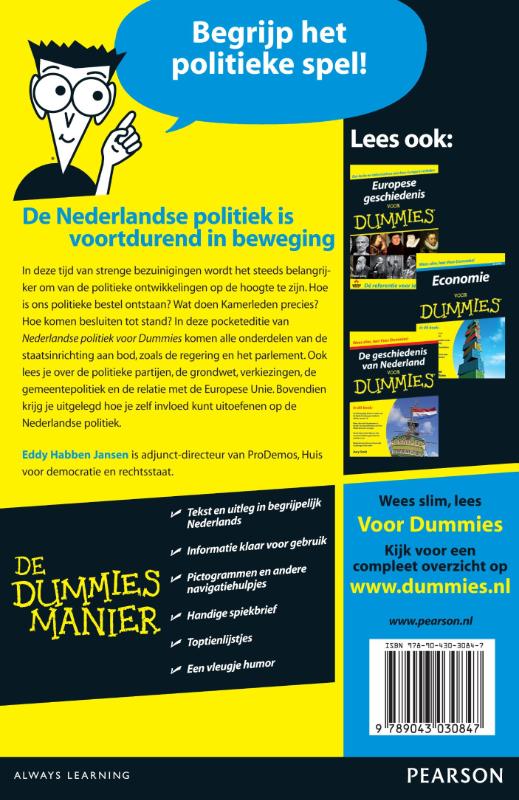 Nederlandse politiek voor Dummies / Voor Dummies achterkant