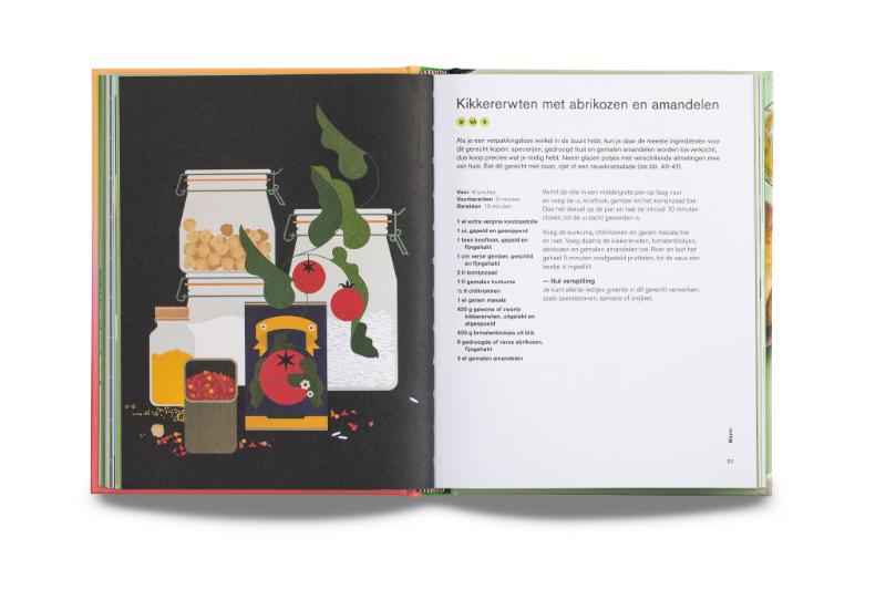 De groene lunchbox achterkant