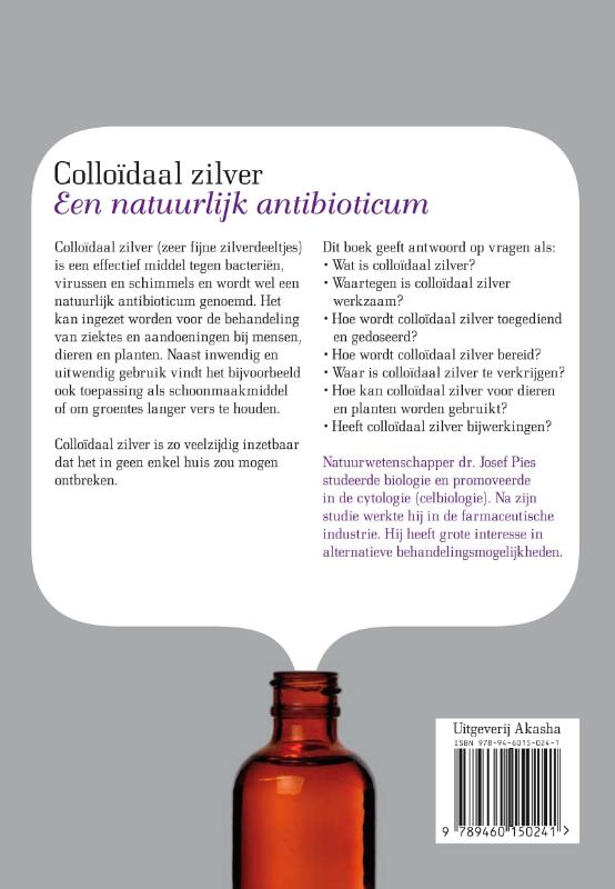 Colloïdaal zilver Een natuurlijk antibioticum achterkant