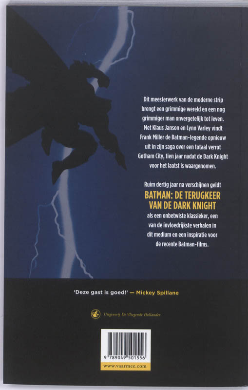 De terugkeer van de Dark Knight / Batman achterkant