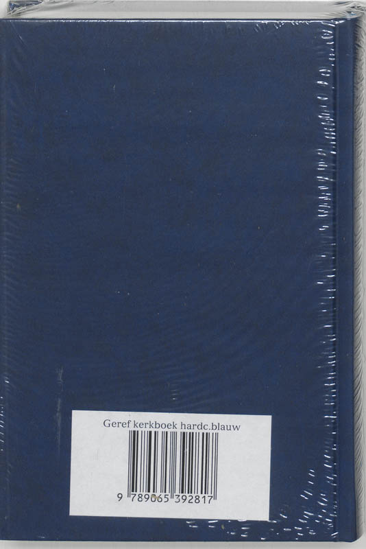 GEREFORMEERD KERKBOEK gebonden blauw 12x18 cm achterkant