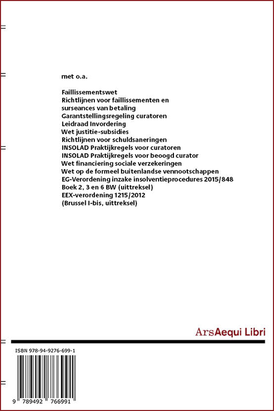 Insolventierecht 2020 / Ars Aequi Wetseditie achterkant