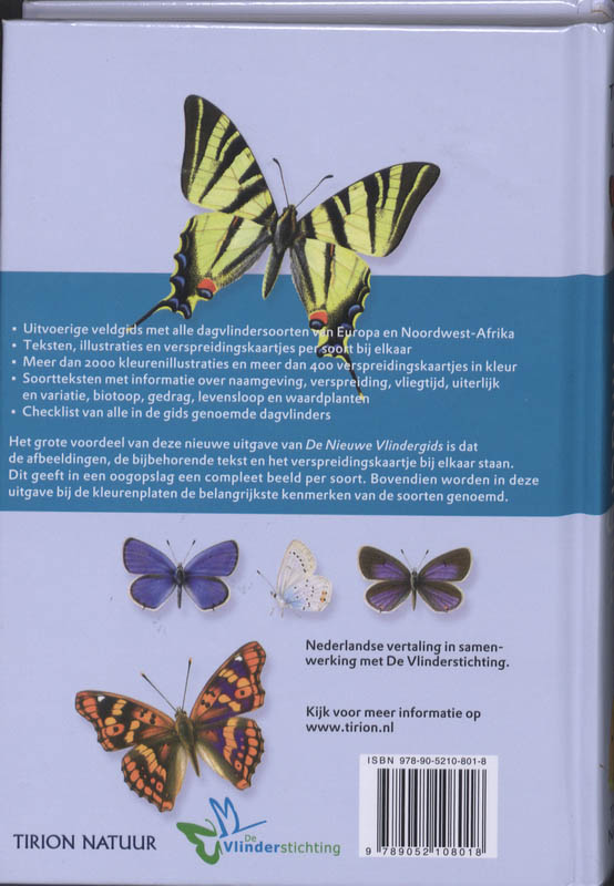 De nieuwe vlindergids achterkant