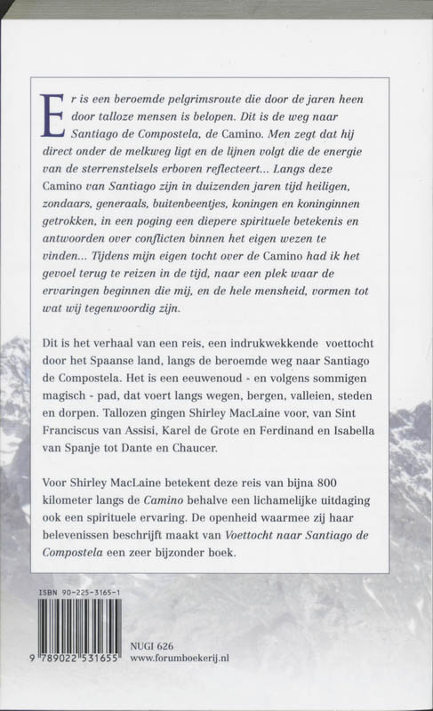 Voettocht naar Santiago de Compostela Voettocht naar Santiago de Compostela achterkant