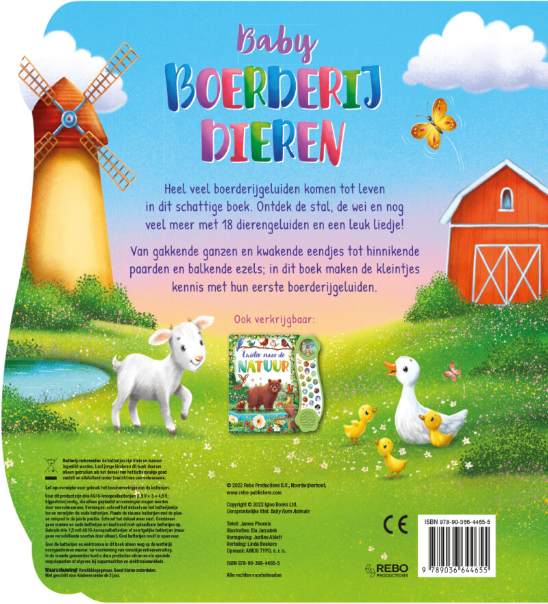 Baby boerderijdieren - Geluidenboek achterkant