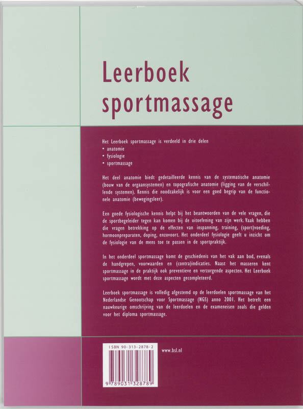 Leerboek sportmassage Leerboek sportmassage achterkant