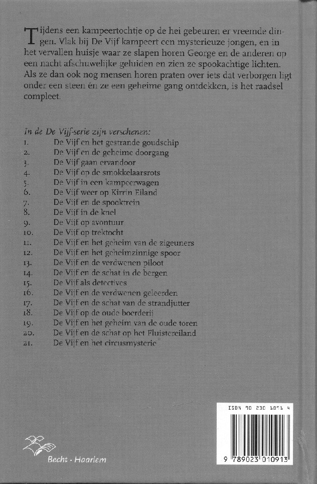 De Vijf 12 en het geheimzinnige spoor / De Vijf serie / 12 achterkant