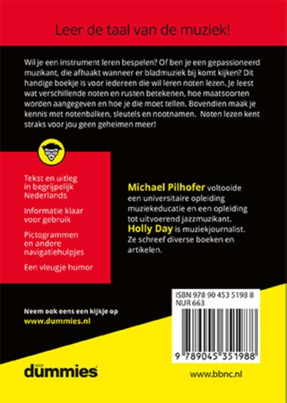 De kleine noten lezen voor Dummies / Voor Dummies achterkant