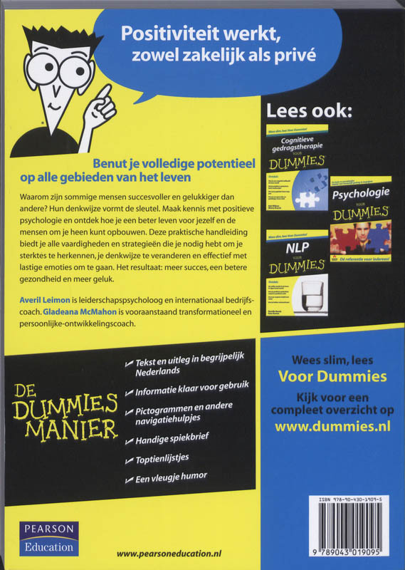 Positieve psychologie voor Dummies / Voor Dummies achterkant