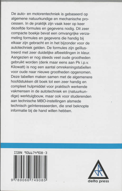 Autotechnische formules achterkant