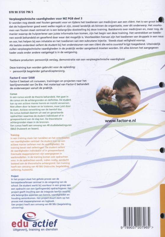 Factor-E Training Verpleegtechnische vaardigheden voor MZ PGB deel 3 achterkant