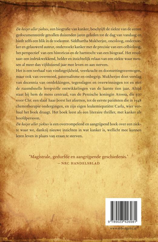 De keizer aller ziektes De keizer aller ziektes achterkant