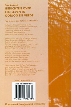 GEDICHTEN OVER LEVEN IN OORLOG EN VREDE achterkant