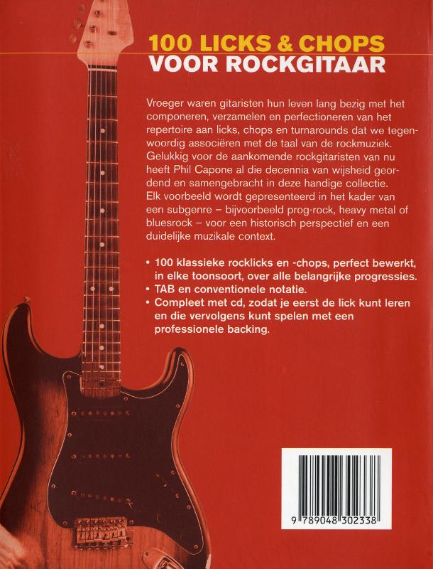 100 licks & chops voor rockgitaar achterkant