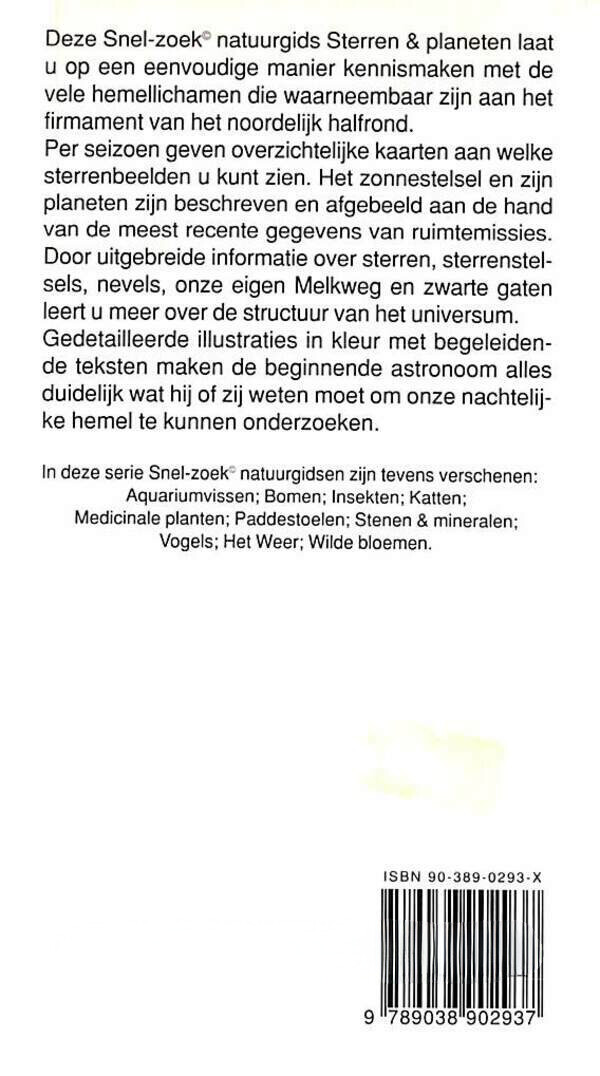 Sterren & planeten / Snel-zoek natuurgids achterkant