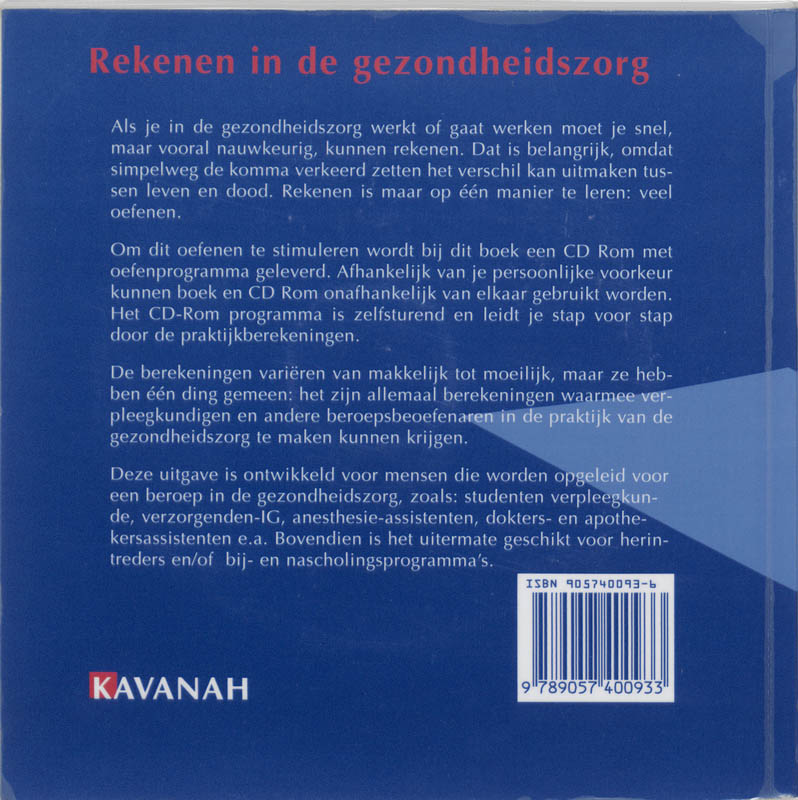 Rekenen in de gezondheidszorg + CD-ROM / druk 1 achterkant