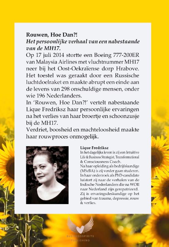 MH17 Rouwen, Hoe Dan?! achterkant