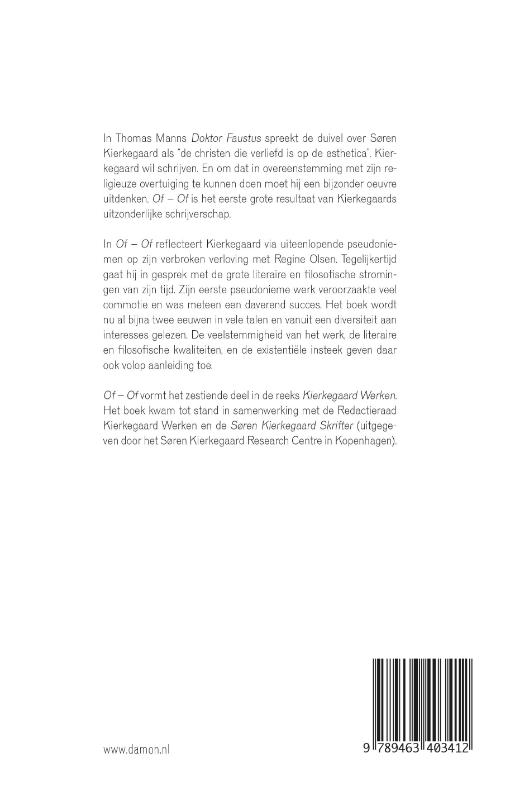 Of-of / Søren Kierkegaard werken / 16 achterkant