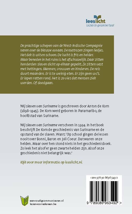 Wij slaven van Suriname / Leeslicht achterkant