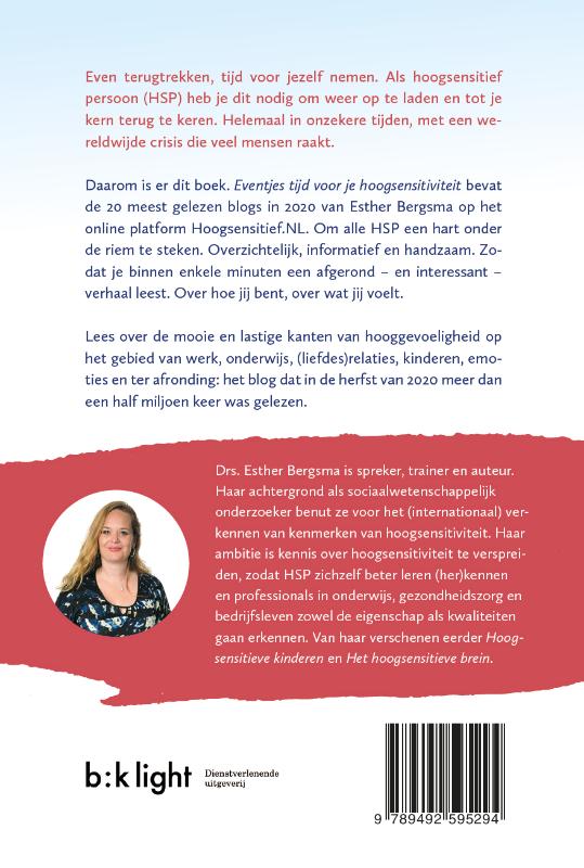 Eventjes tijd voor je hoogsensitiviteit Eventjes tijd voor je hoogsensitiviteit achterkant