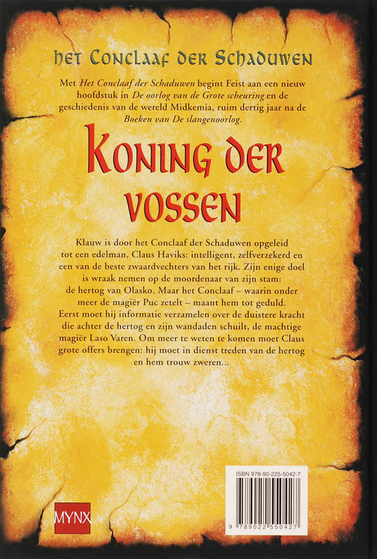 Koning der vossen / Het conclaaf der schaduwen / 2 achterkant