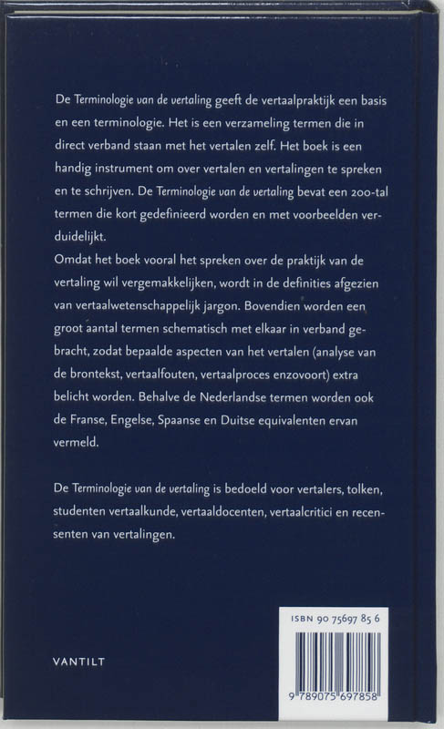 Terminologie Van De Vertaling achterkant