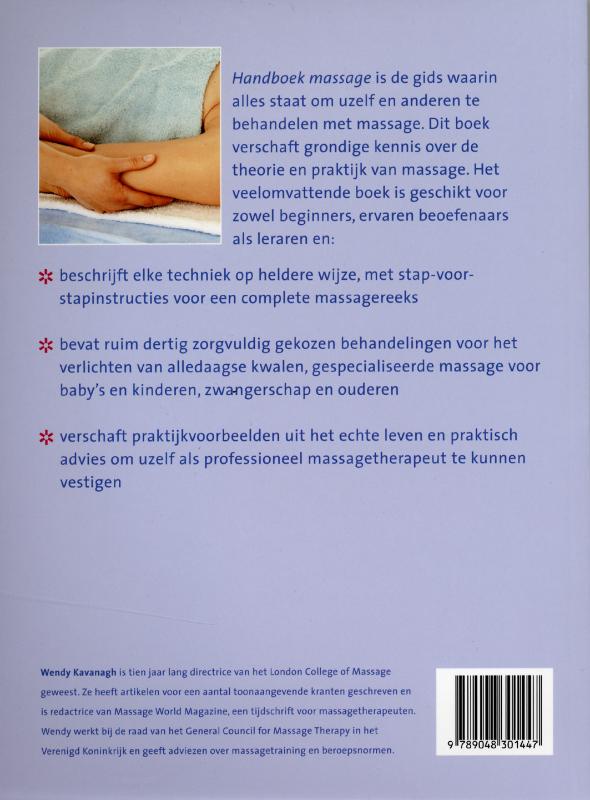 Handboek massage achterkant