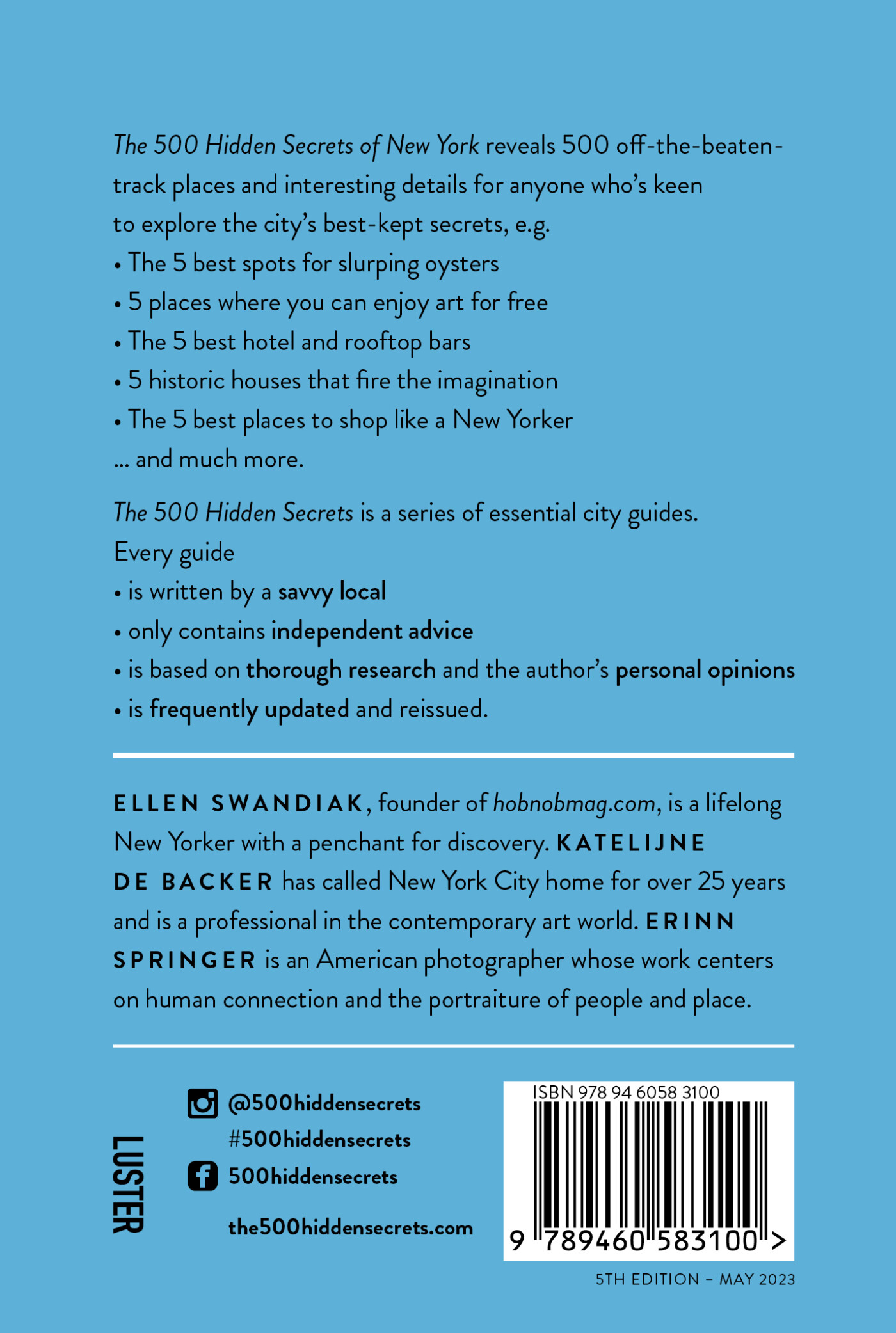 The 500 Hidden Secrets of New York / Hidden Secrets achterkant