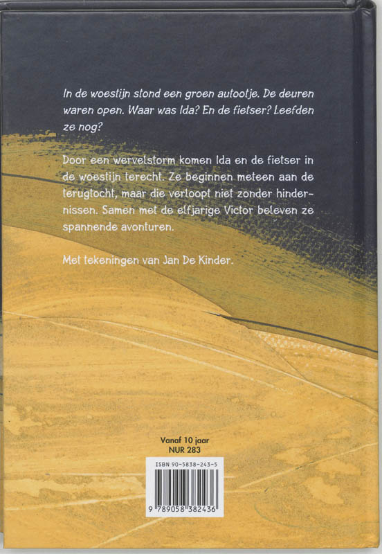 Ida en de fietser in de woestijn achterkant