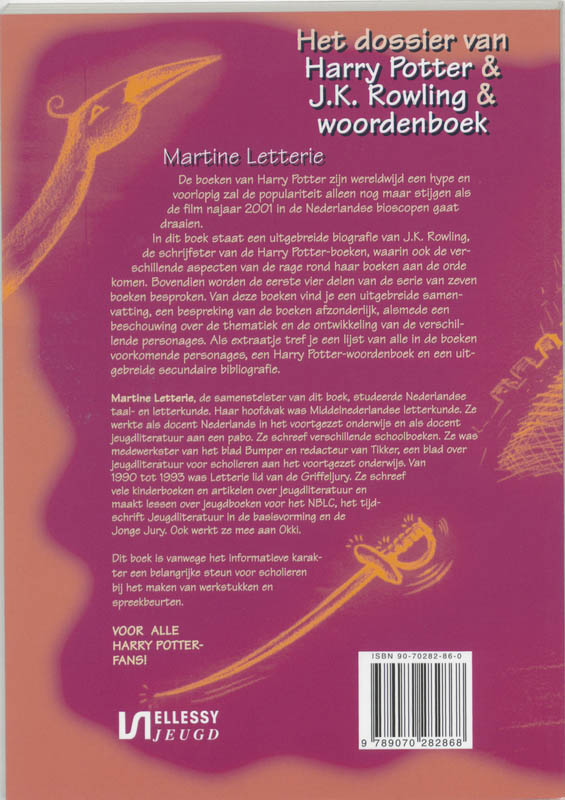 Dossier Harry Potter & J.K. Rowling & woordenboek achterkant