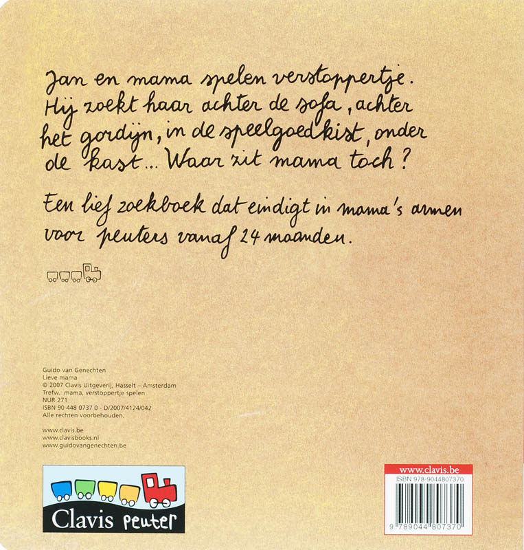 Lieve mama kartonboekje / Peuterlijn achterkant