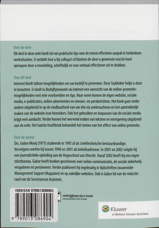 Bedrijfspromotie via internet / TaalAnker hoe formuleer ik het? / 087 achterkant