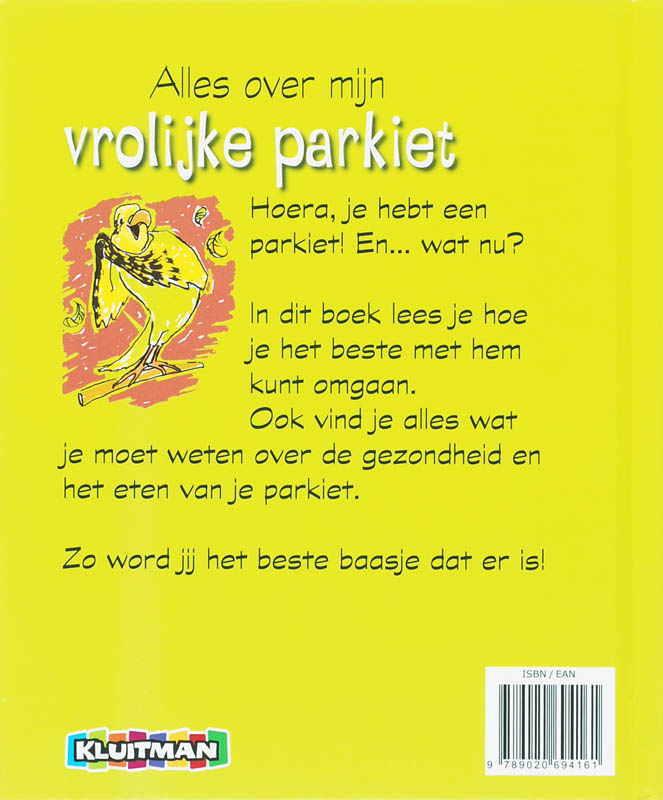 Alles Over Mijn Vrolijke Parkiet achterkant