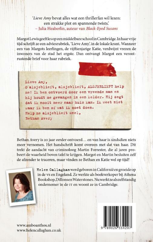 Lieve Amy achterkant