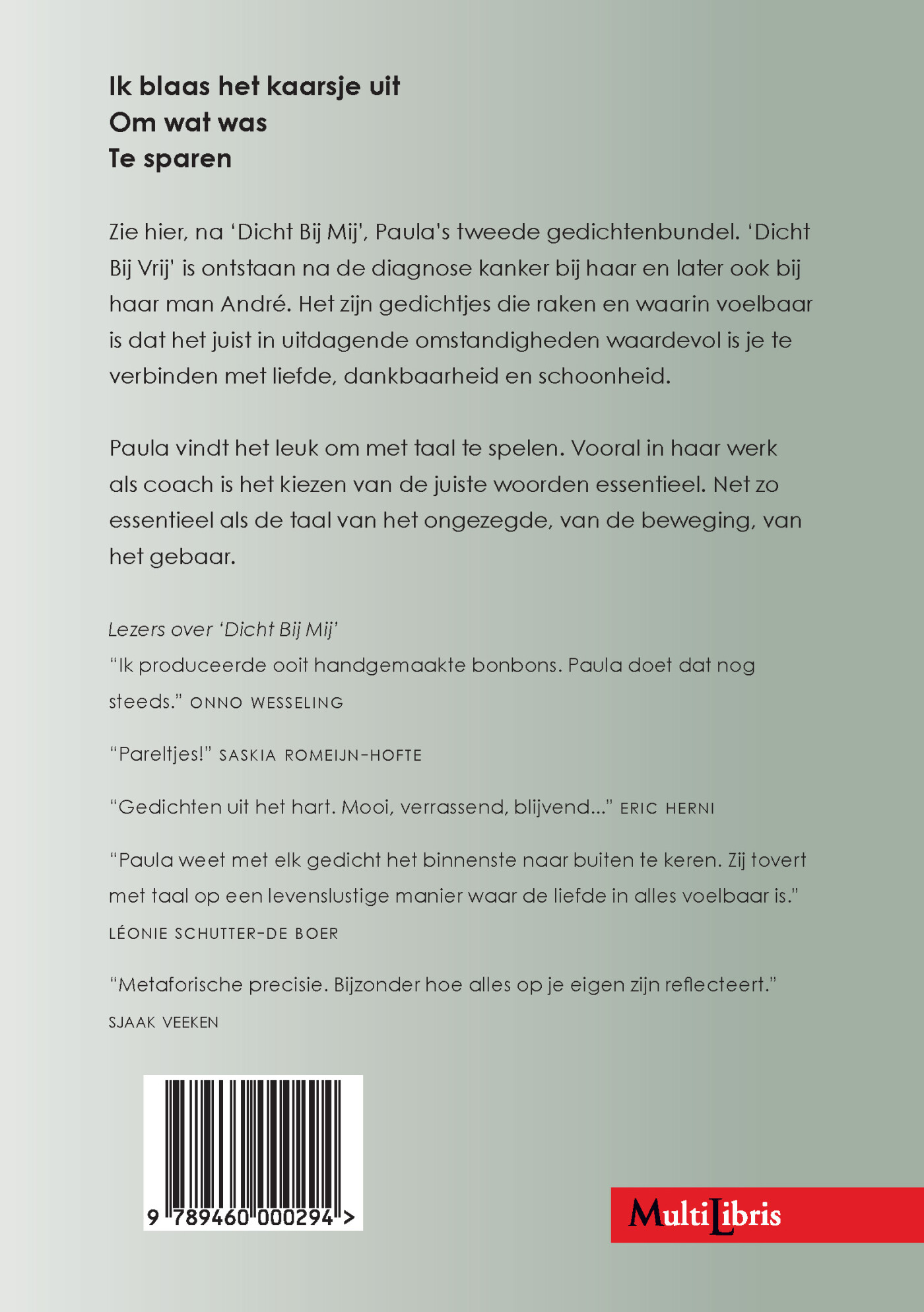 Dicht Bij Vrij achterkant