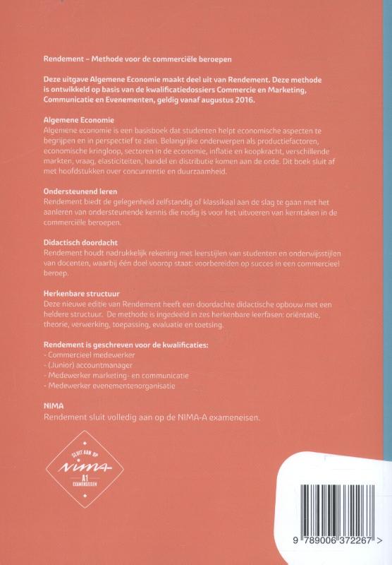 Algemene economie / Leerwerkboek niveau 3&4 / Rendement Algemene economie / Leerwerkboek niveau 3&4 / Rendement achterkant